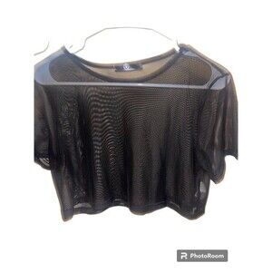 UO Sheer Black Crop Top